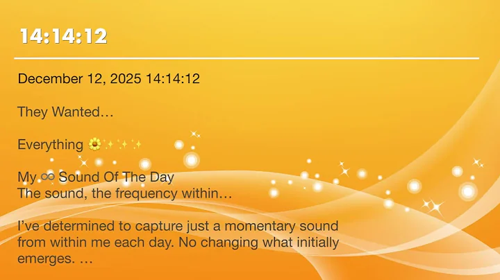 #ESOTD ♾️ December 12, 2025   14:14:12