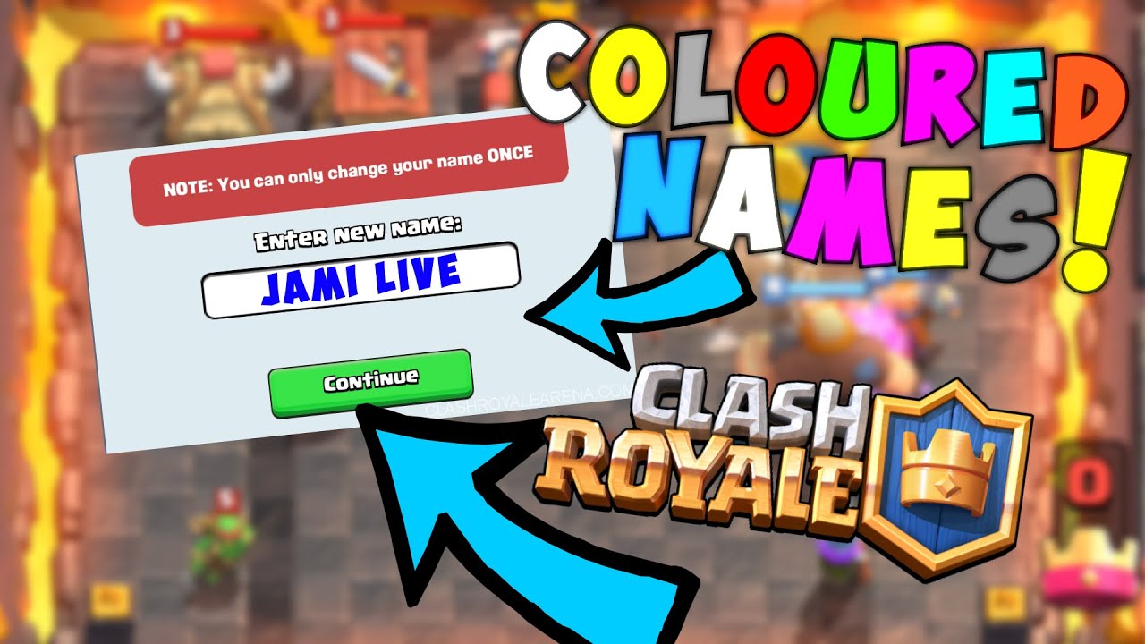 Clash Royale HOW TO ADD COLOR TO YOUR NAME! (Change Name to Color