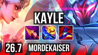 KAYLE vs MORDEKAISER (TOP) | Good KDA: 12/1/9, 50K damage | KR Master | 26.7