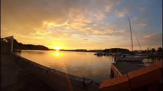 Sweden, Stenungsund sunset, fishing timelapse video