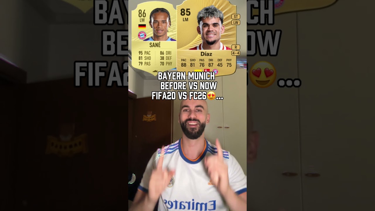 Bayern Munich cards before vs now fifa 20 vs eafc26 with Kane and Lewandowski