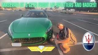 MASERATI GT GETS CARBON FIBER FRONT LIP SPLITTERS & BADGES!