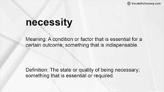 necessity Meaning