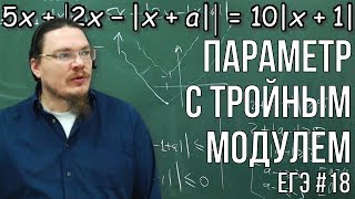 ✓ Параметр с тройным модулем | ЕГЭ. Задание 18. Математика. Профильный уровень | Борис Трушин