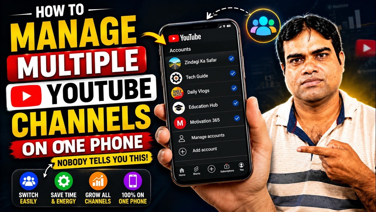 How to Manage Multiple YouTube Channels on One Phone — Nobody Tells You This!