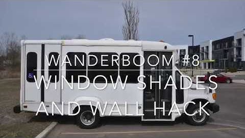 Wanderboom #9 Shuttle bus conversion window shades and wall hack