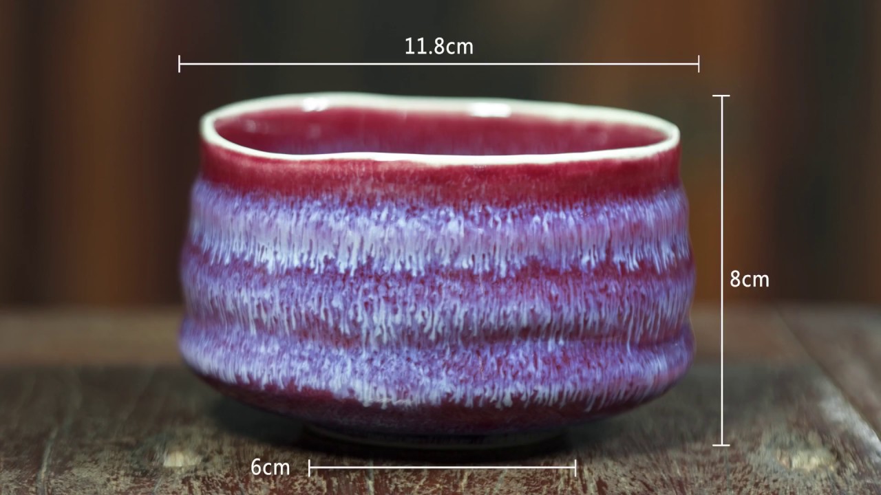Matcha Tea Bowl - Handmade Red Glaze Matcha Chawan