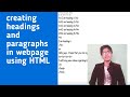 HTML-part3: Creating paragraphs and headings in webpage #html #technicalDNA