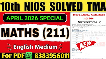 Nios Class 10 Maths TMA Solved 2025-26 | Nios Maths TMA Solution 2025-26 | Maths TMA Nios Class 10