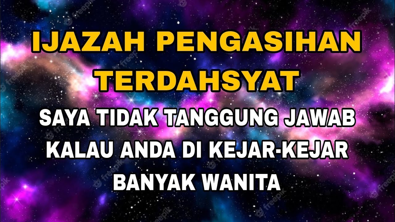 🔴IJAZAH PENGASIHAN TERDAHSYAT TINGKAT TINGGI