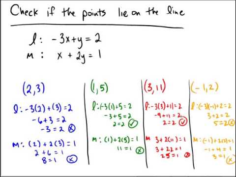 Determining whether given points lie on one, both, or neither of 2 ...