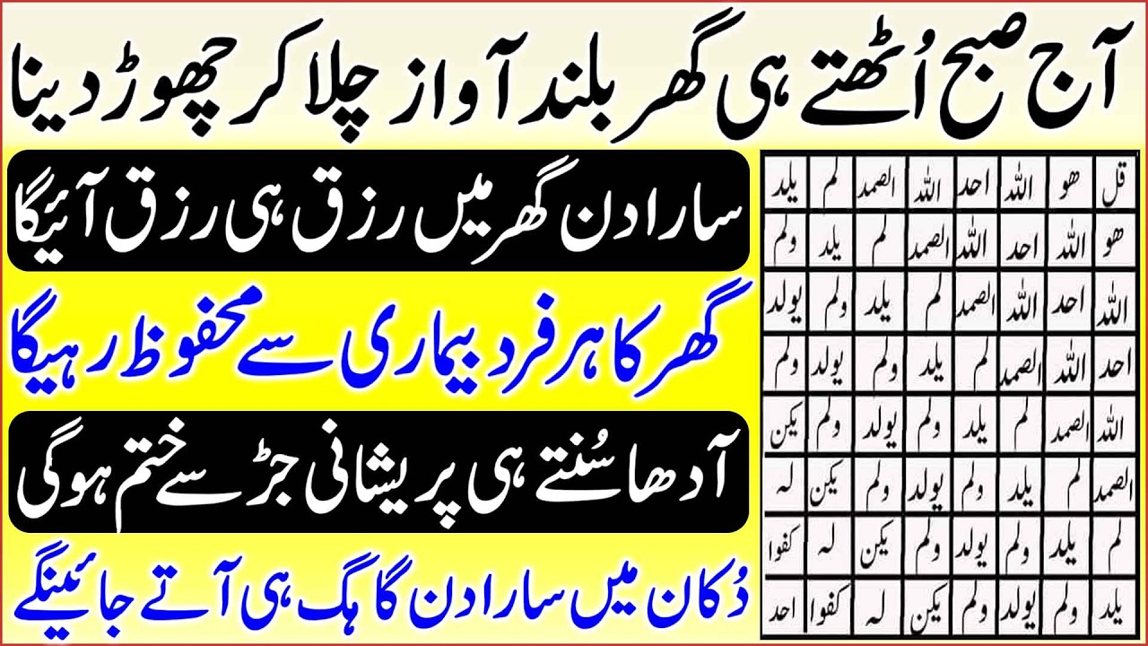 Subha Ki Dua | Sara Din Rizq Pane Ka Wazifa | Har Koi Bimari Se Mehfooz | Mushkil Ka Hal