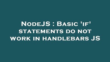 NodeJS : Basic 