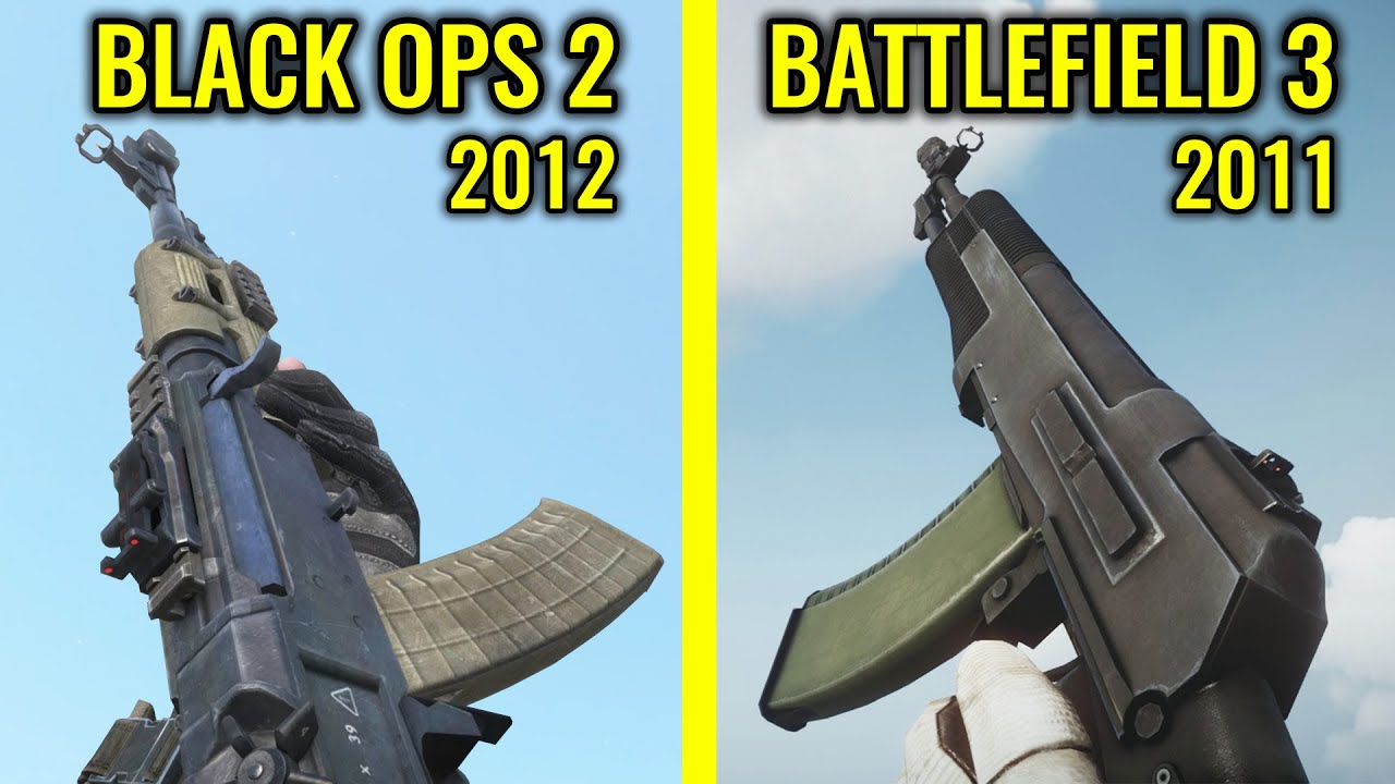 COD Black Ops 2 vs Battlefield 3 Weapons Comparison YouTube