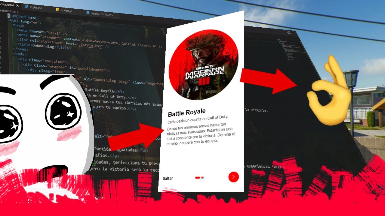 Onboarding - HTML, CSS Javascript 2/2 @CallofDuty UI - YouTube