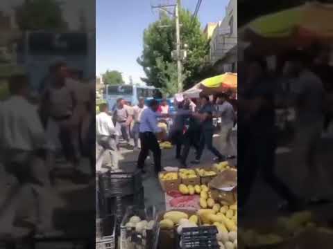درگیری فیزیکی مزدوران شهرداری ارومیه اشغالی با دستفروشان