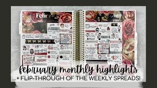 FEBRUARY 2022 MONTHLY HIGHLIGHTS   weekly spread flip-through! | ft. jessica hearts kit