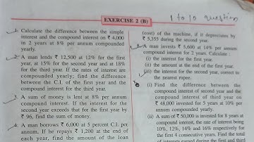 compound interest without formula class 9 icse Selina Ex-2B||icse||class-9th||maths||chapter-2||