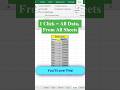 Merge Multiple Sheets in 1 Click (Excel Consolidate) #shorts