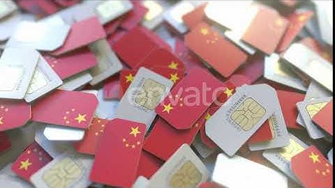 Pile of SIM Cards with Flag of China | Motion Graphics - Envato elements