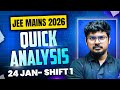 Jan 24 Shift 1 Quick Analysis | JEE Main 2026  | Student Reactions &amp; Paper Difficulty | PW Telugu