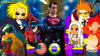 Pro Heroes React To Super Heroes Saitama | Super Man | Deku | Naofume + // Gacha Life Club