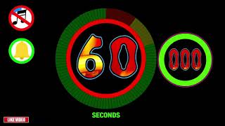 60 Seconds Colorful Circle Timer Alarm 🔔 No Music