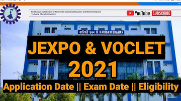 jexpo & voclet 2021 || webscte New Update || Exam Date || Form Fill-up || Admit Card || Eligibility