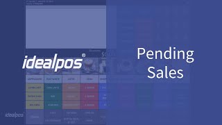Pending Sales | Idealpos 7.1 Overview