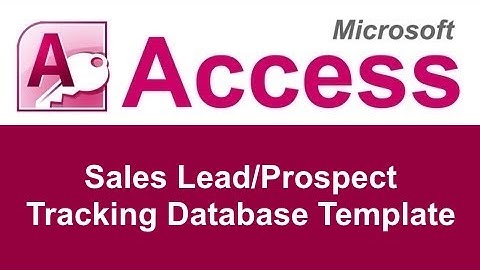 Microsoft Access Sales Lead Prospect Tracking Database Template