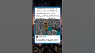 A player named Barry123 built a simple redstone contraption with one purpose: to automatically