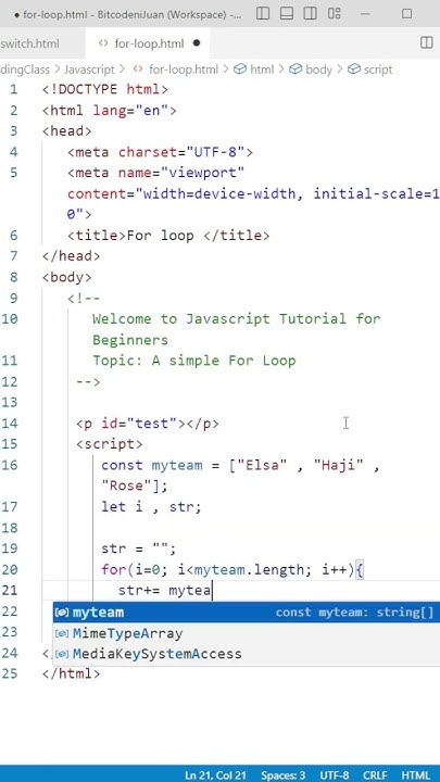 For-loop | JS Basics #fyp #fypシ #follow #foryou #subscribe #trending # ...