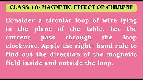 Consider a circular loop of wire lying in the plane#class10science #classxboards #class10physics