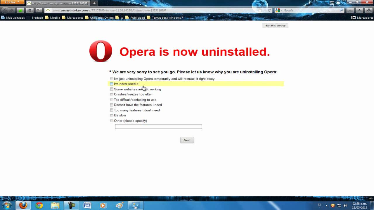 como desintalar opera neon como desintalar opera neon