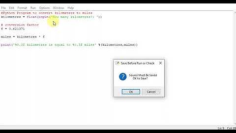 Python Program to convert kilometers to miles