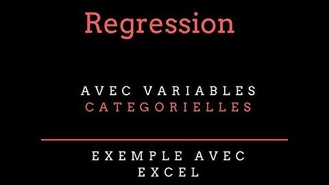 Excel : Régression linéaire avec variables catégorielles