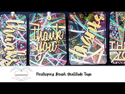 Pinstriping Brush Gratitude Tags