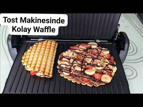 SİZİNDE BENİM GİBİ WAFFLE MAKİNENİZ YOK İSE  🙃 TOST MAKİNESİNDE WAFFLE YAPABİLİRSİNİZ 😉 😇