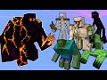 Giant Obsidian Golem Vs. Mutant Monsters in Minecraft