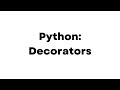 Python: Decorator Interview Questions