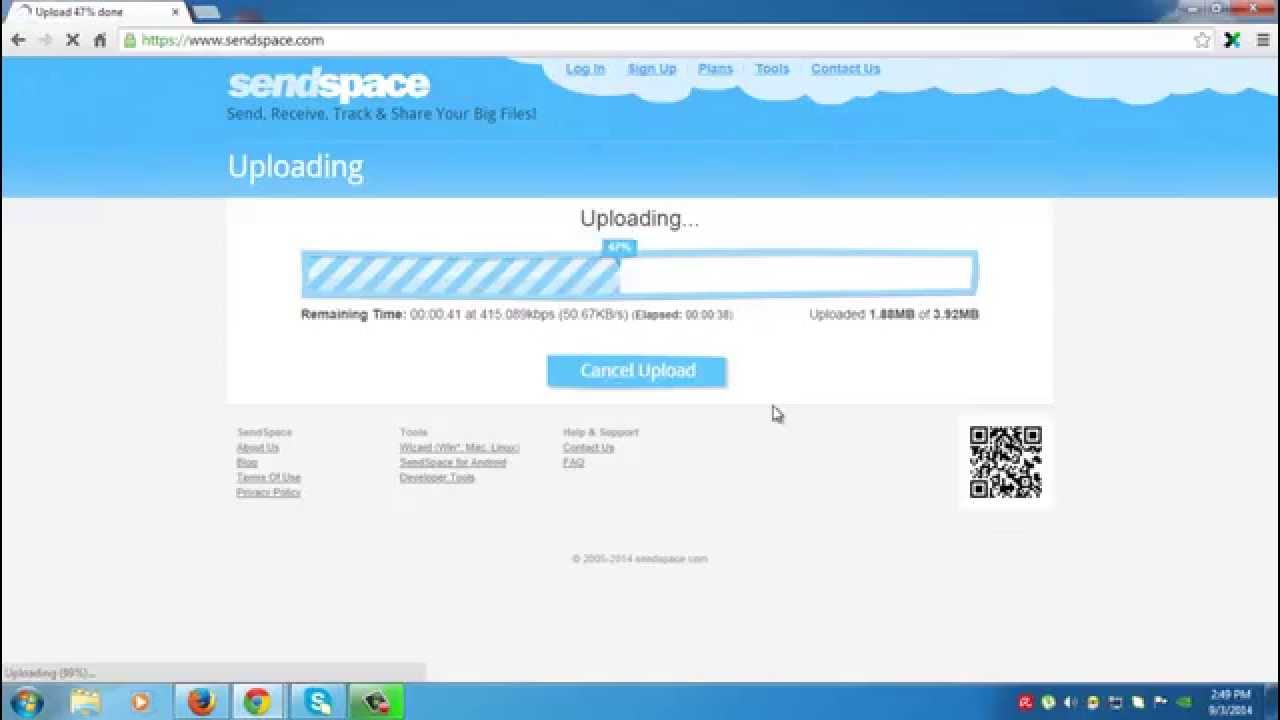How to upload files in sendspace youtube