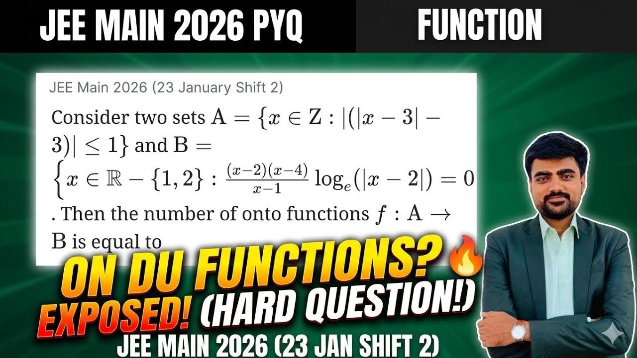 JEE Main 2026 (23 Jan Shift 2)Consider two sets A = {x ∈Z : |(|x - 3 ...