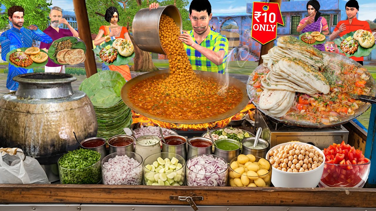 पत्ते वाले Chole Kulche ₹10 Street Food Comedy Video Hindi Kahaniya Moral Stories Hindi Story