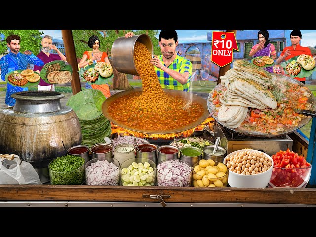 पत्ते वाले Chole Kulche ₹10 Street Food Comedy Video Hindi Kahaniya Moral Stories Hindi Story