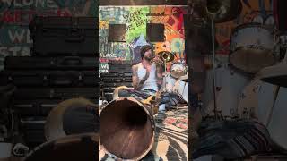 my buddy lent me his trumpet. i’m working on my higher embouchures. my didge does not go that high!
