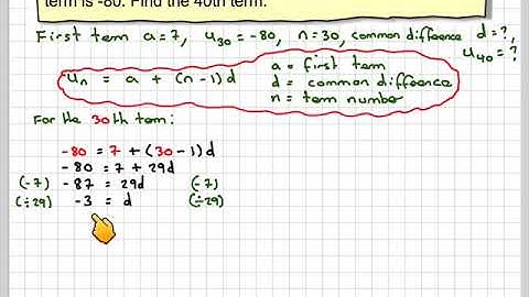Finding the common difference and 40th of an arithmetic sequence