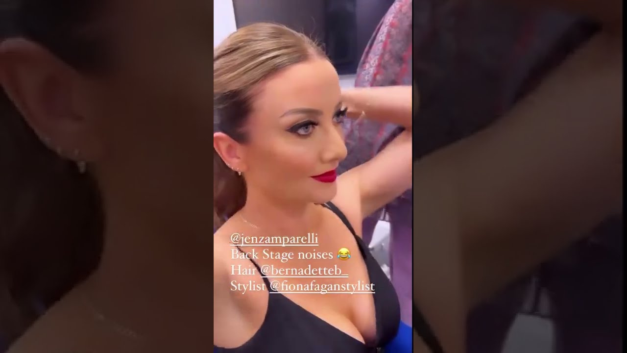 Jennifer Zamparelli mega cleavage in revealing black top .