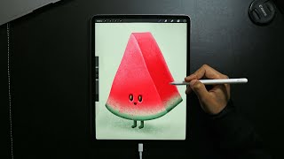 Procreate Drawing Tutorial for Beginners | Cute Watermelon