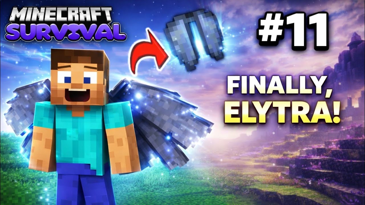 😱 I CAN FLY NOW! Elytra in Minecraft Survival (MCPE #11) - YouTube