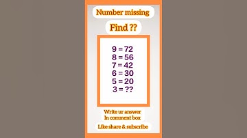 Find Missing number #shorts #missingnumber #puzzle #braintest #iqleveltest #mathspuzzle #maths